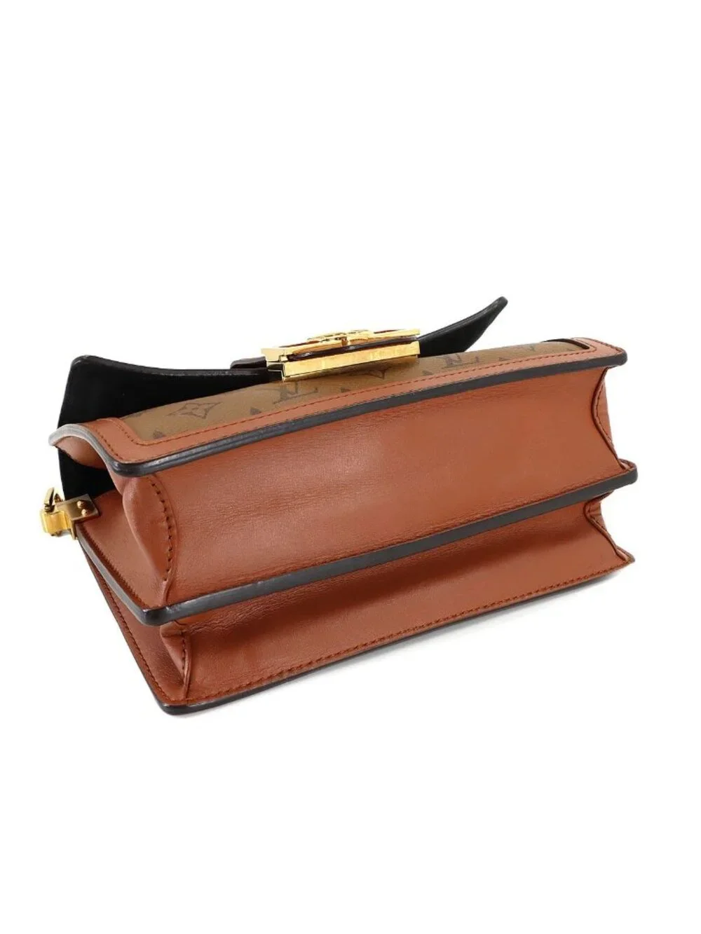 Louis Vuitton Monogram Reverse Dauphine MM Shoulder Bag Brown